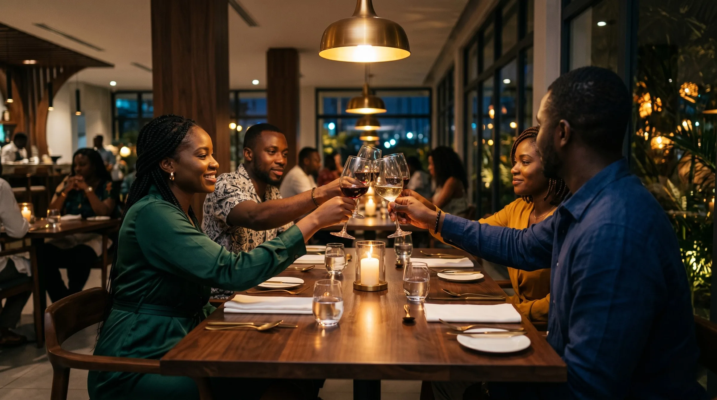 Table conviviale, repas partagé entre amis